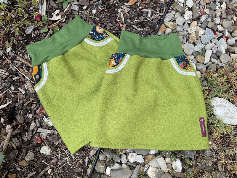 Walkrock "Clementinchen" in A-Linie für Kinder in niedlichem Design 100 % Schurwolle