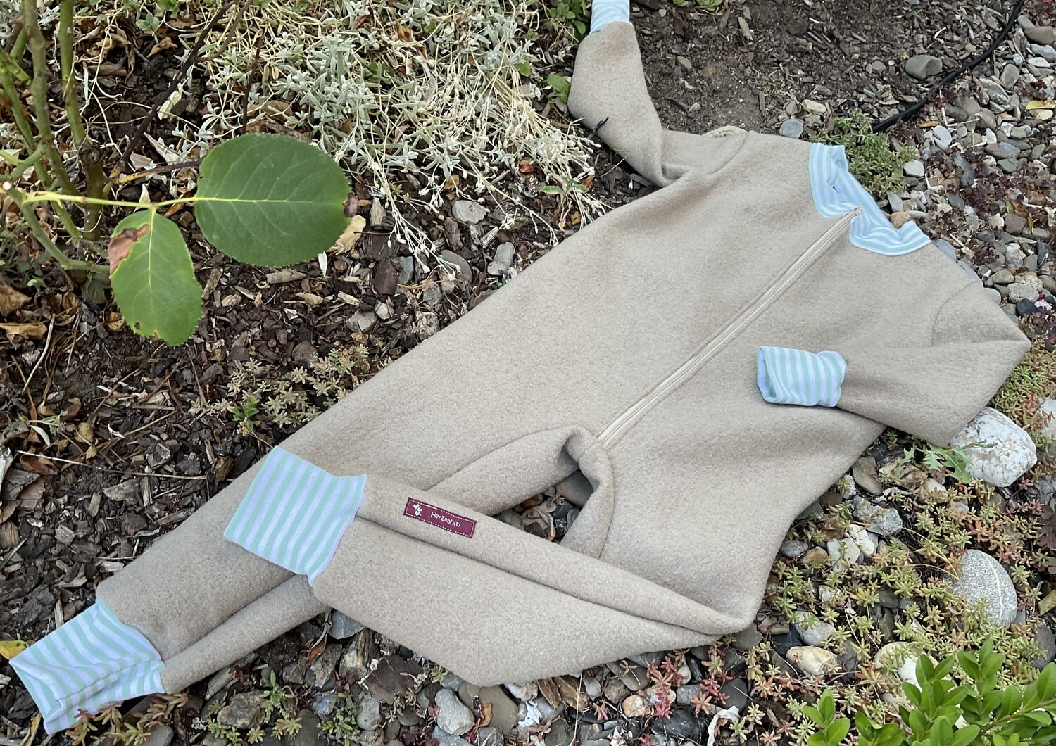 Wollwalk Anzug Overall "Pati Enten" beige Gr. 110