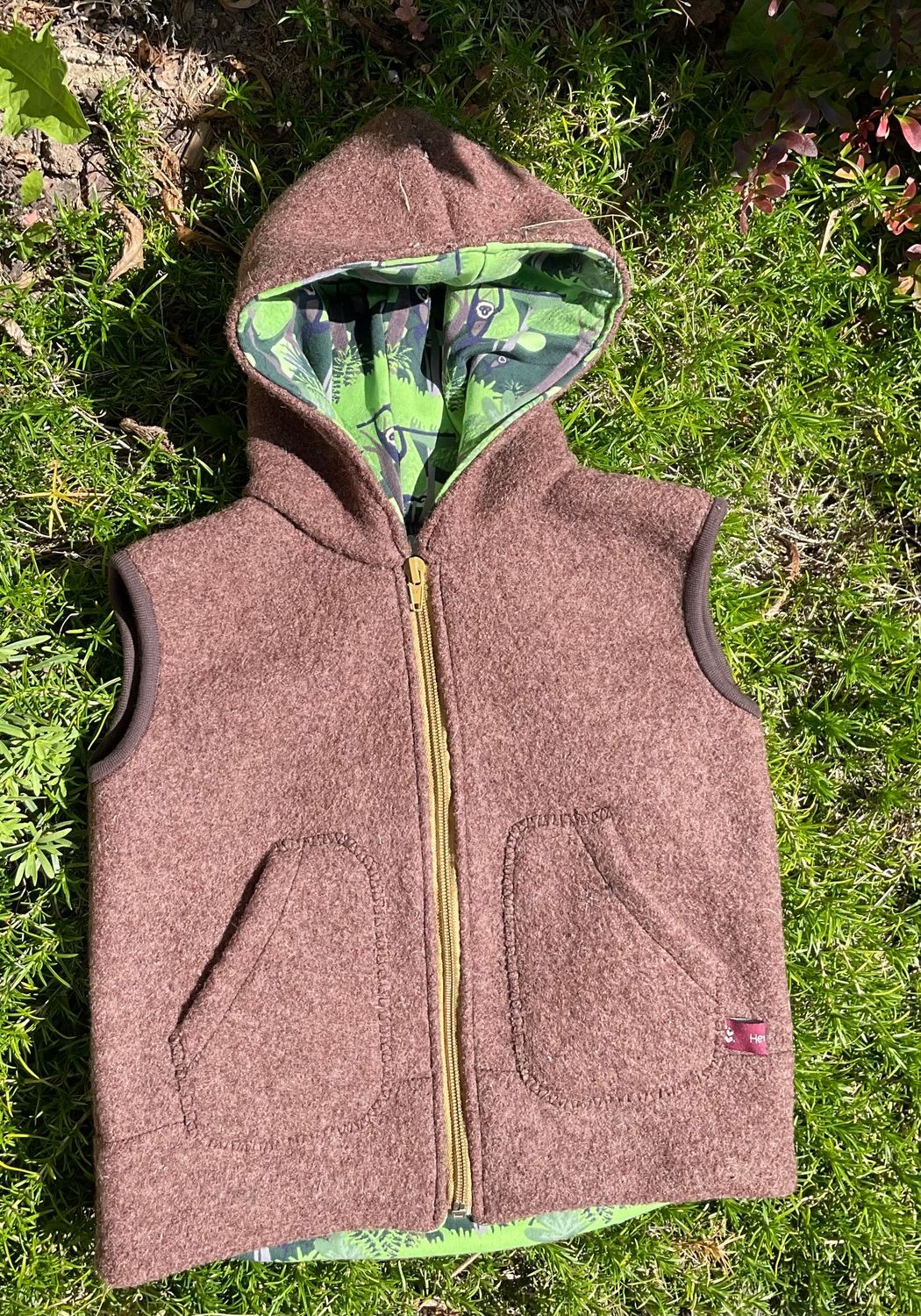 Weste „Henry“ Wollwalk braun Gr 92