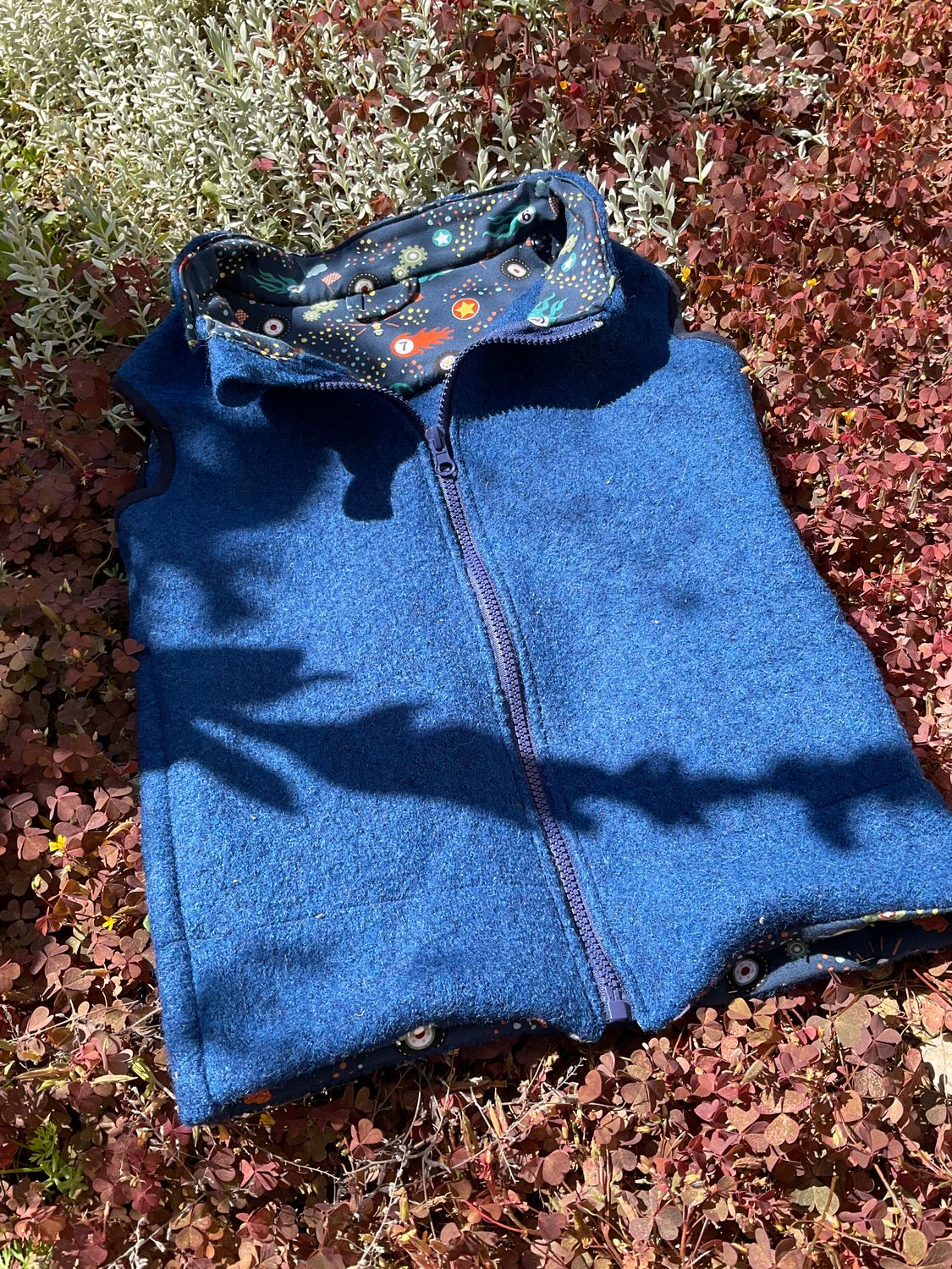 Weste „Henry“ aus Wollwalk jeansblau Gr 116