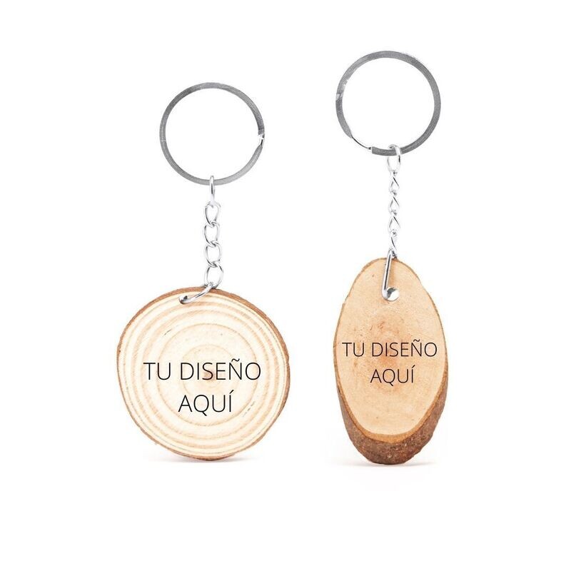 LLAVERO RODAJA DE MADERA
