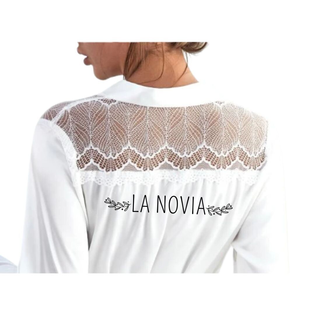 BATA DE NOVIA BLANCA BASIC PUNTILLA