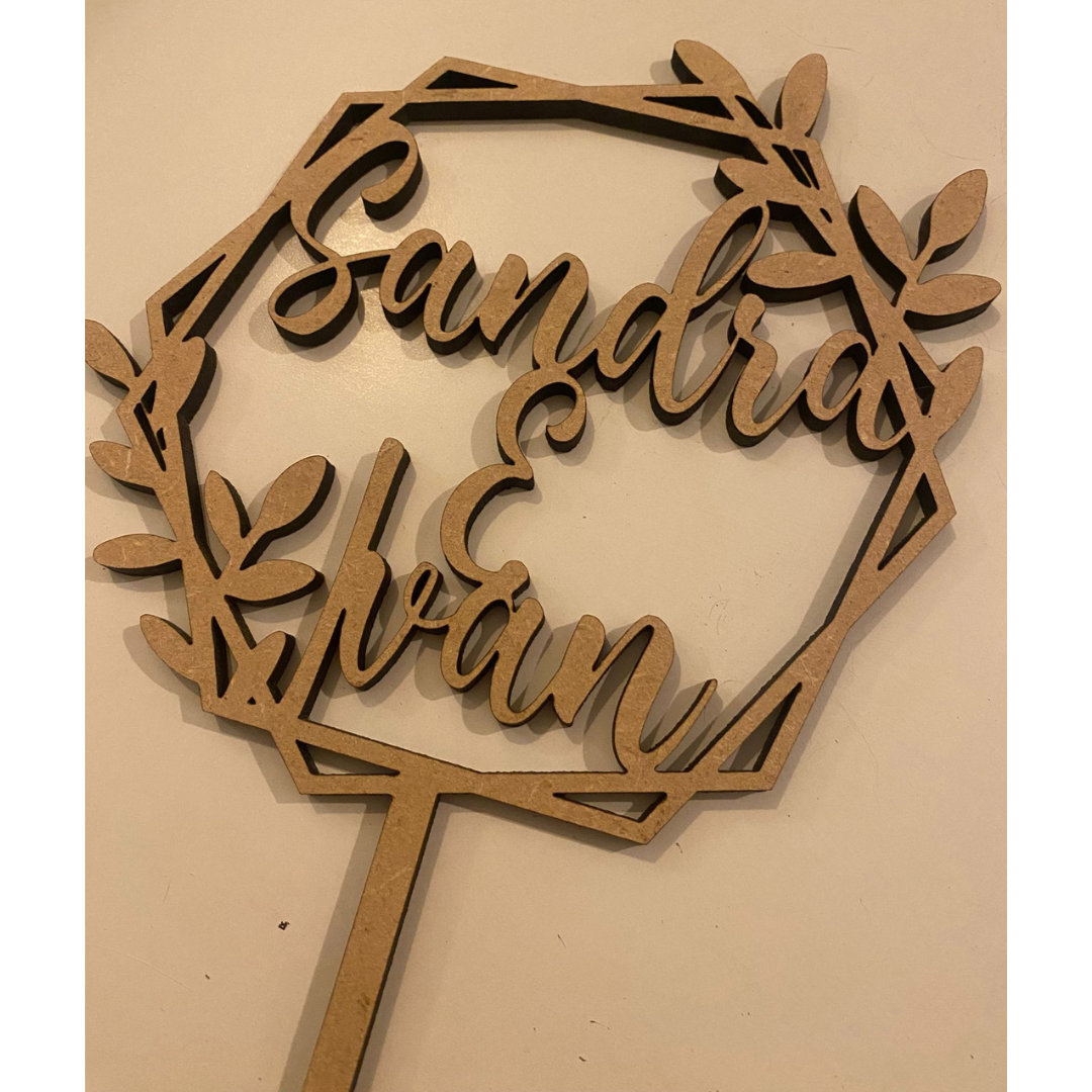 TOPPER  DE MADERA BODA