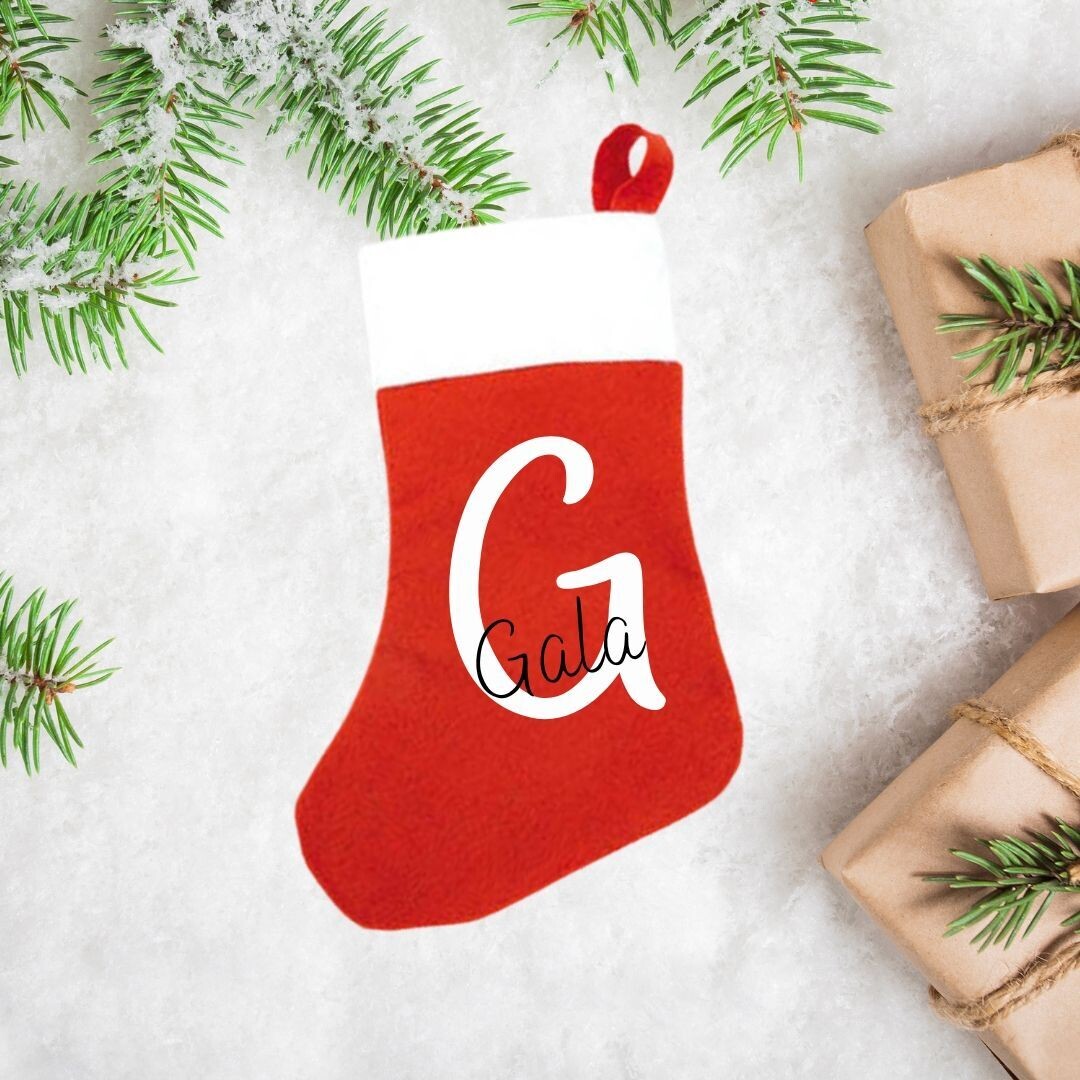 CALCETÍN NAVIDEÑO PERSONALIZADO ROJO