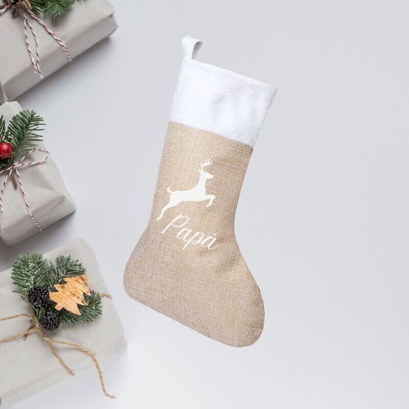 CALCETÍN NAVIDEÑO PERSONALIZADO MARRÓN