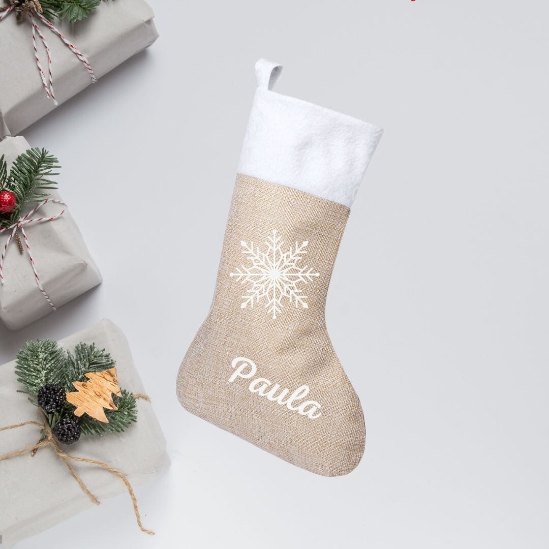 CALCETÍN NAVIDEÑO PERSONALIZADO MARRÓN
