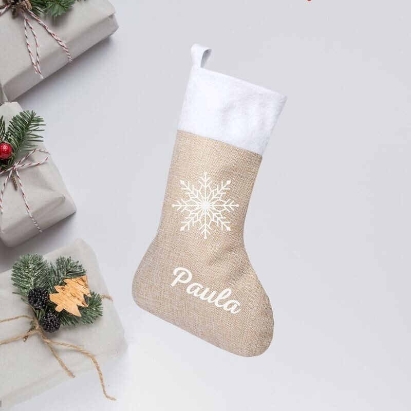 CALCETÍN NAVIDEÑO PERSONALIZADO MARRÓN