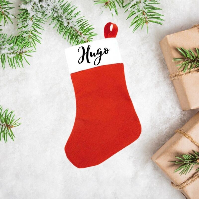 CALCETÍN NAVIDEÑO PERSONALIZADO ROJO