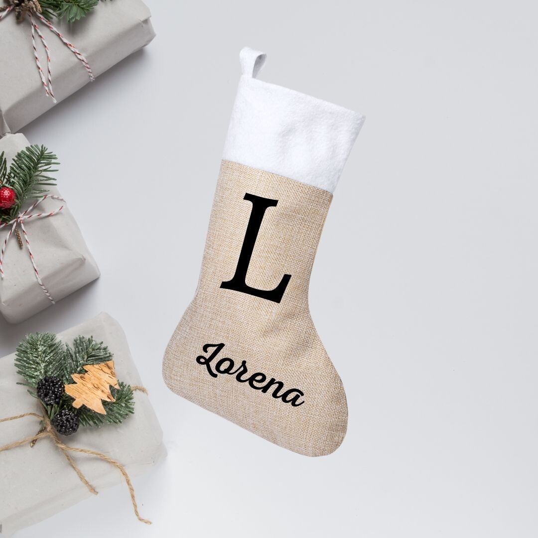 CALCETÍN NAVIDEÑO PERSONALIZADO MARRÓN