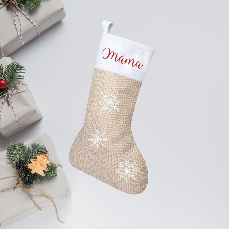 CALCETÍN NAVIDEÑO PERSONALIZADO MARRÓN