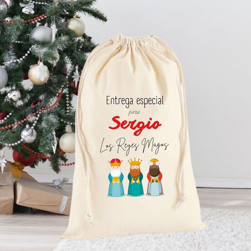 SACO DE REGALOS REYES MAGOS PERSONALIZADO