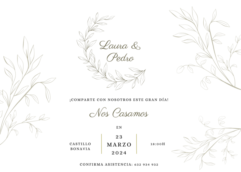 INVITACIÓN DE BODA NATURE
