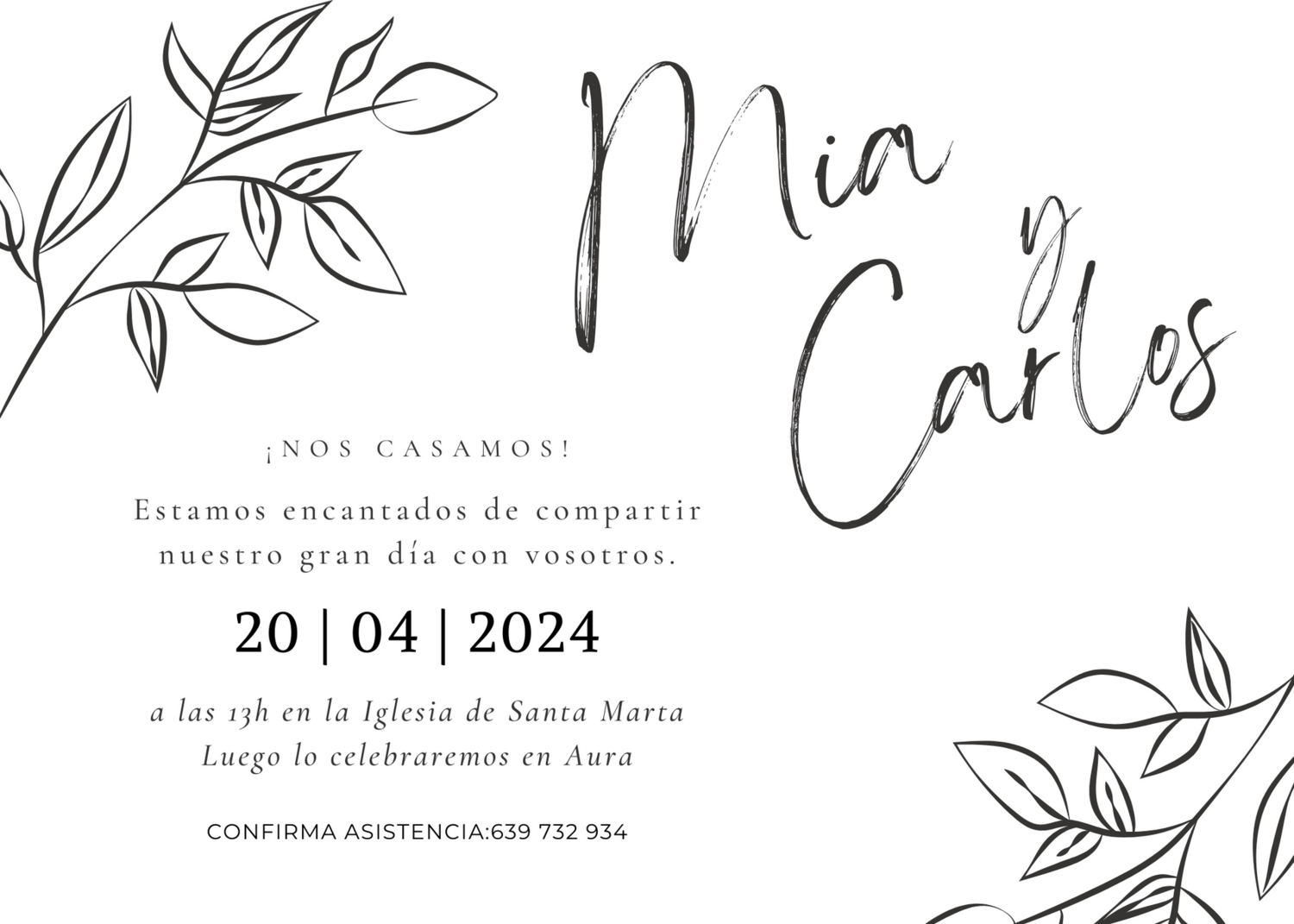 INVITACIÓN DE BODA TRAZOS