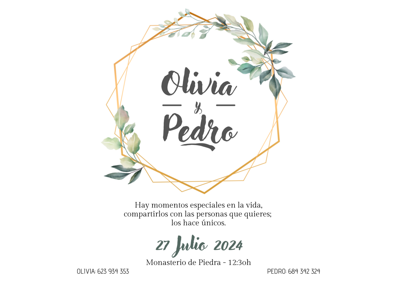 INVITACIÓN DE BODA HEXÁGONO