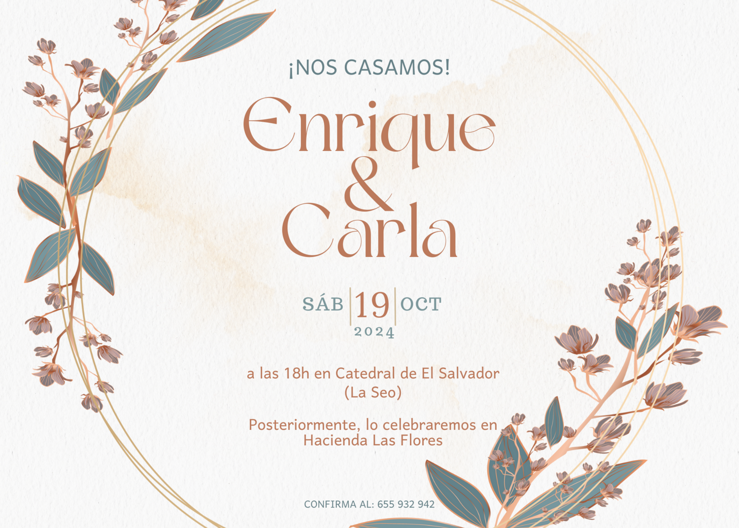 INVITACIÓN DE BODA FLORECITAS