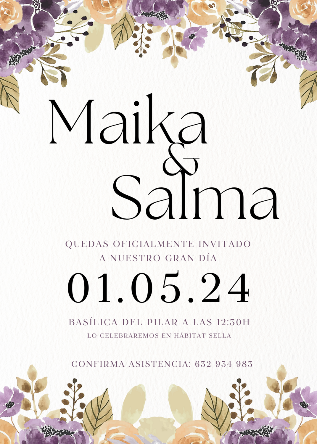 INVITACIÓN DE BODA SILVESTRE