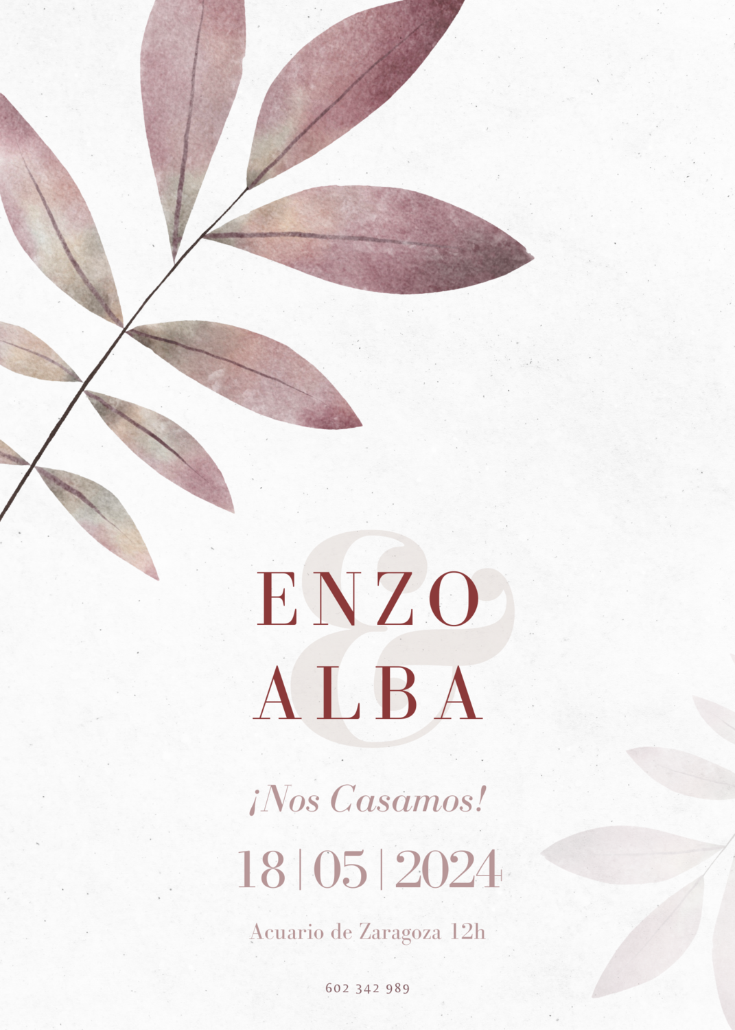 INVITACIÓN DE BODA PALM