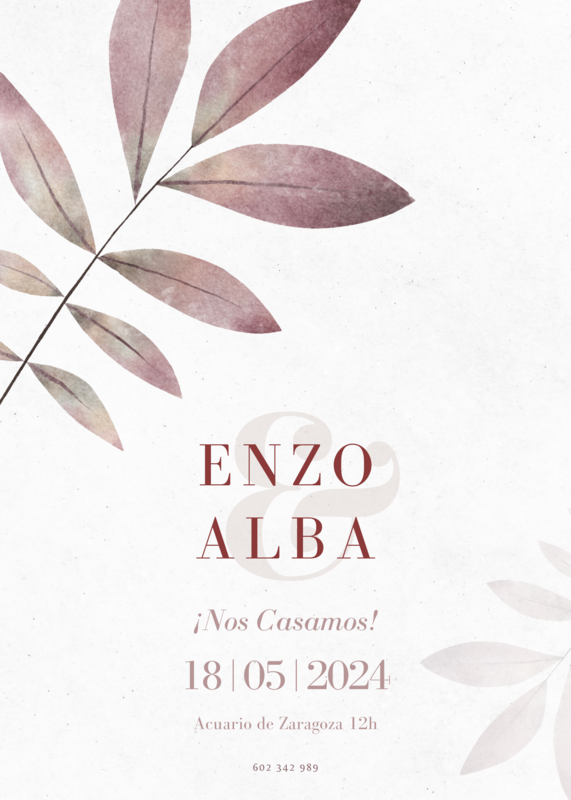 INVITACIÓN DE BODA PALM
