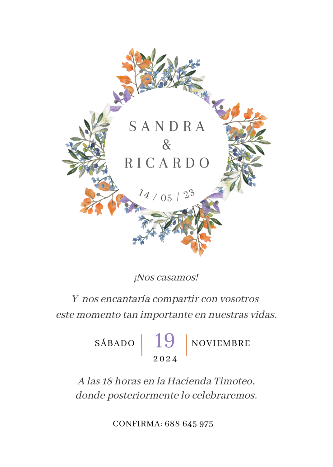 INVITACIÓN DE BODA PRIMAVERA