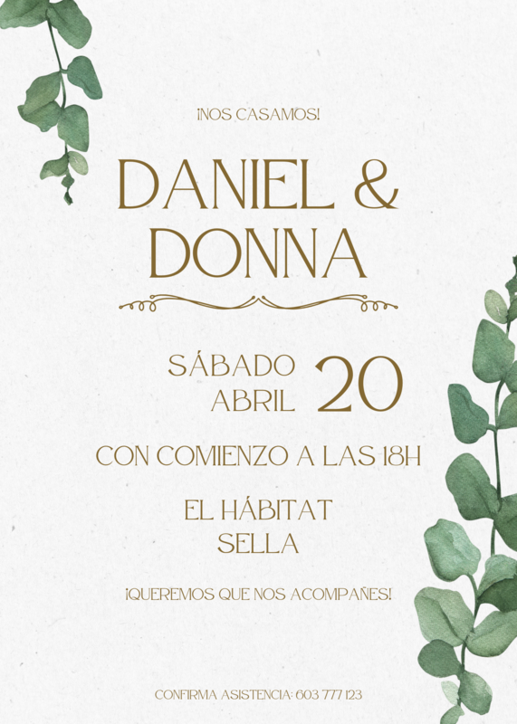 INVITACIÓN DE BODA EUCALIS