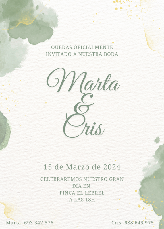 INVITACIÓN DE BODA GREENYE