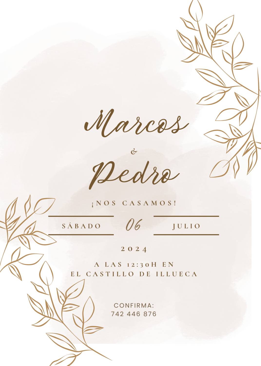 INVITACIÓN DE BODA PINCELADAS