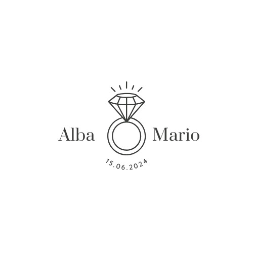 SELLO DE BODA PERSONALIZADO DIAMANTE
