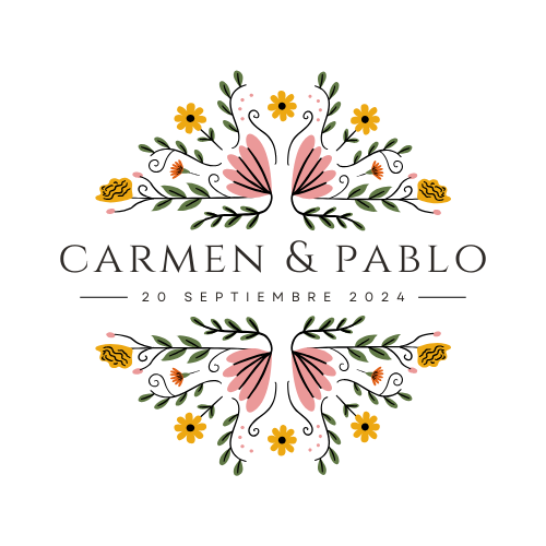 SELLO DE BODA PERSONALIZADO FLORAL
