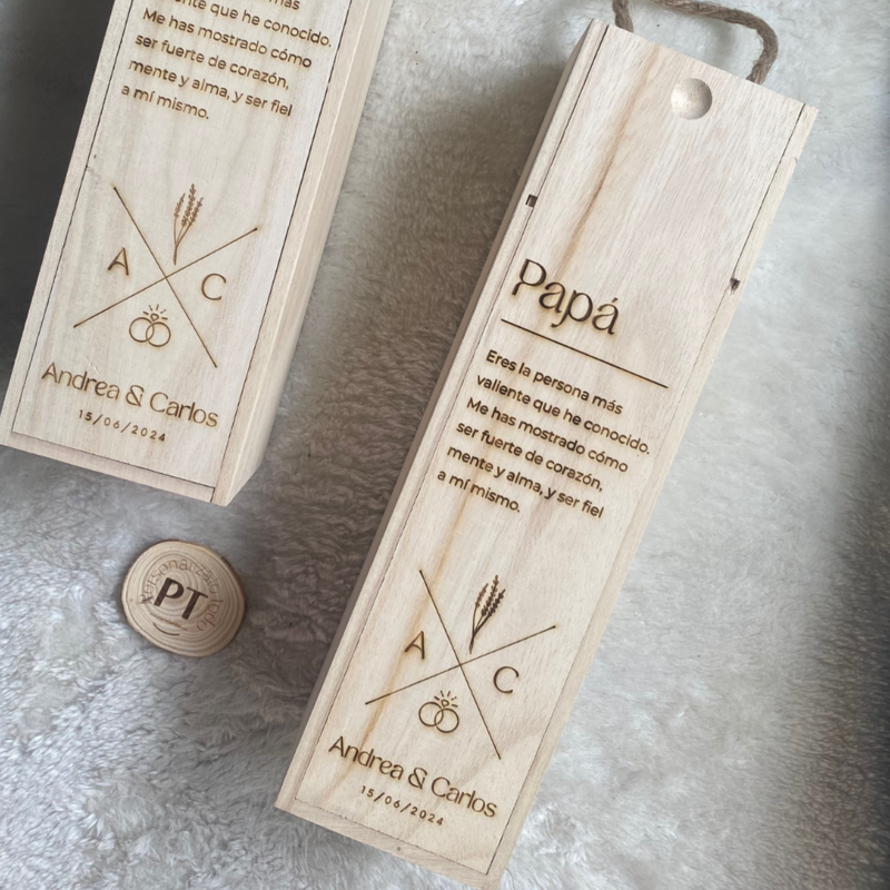 CAJA DE BOTELLA DE VINO PERSONALIZADA
