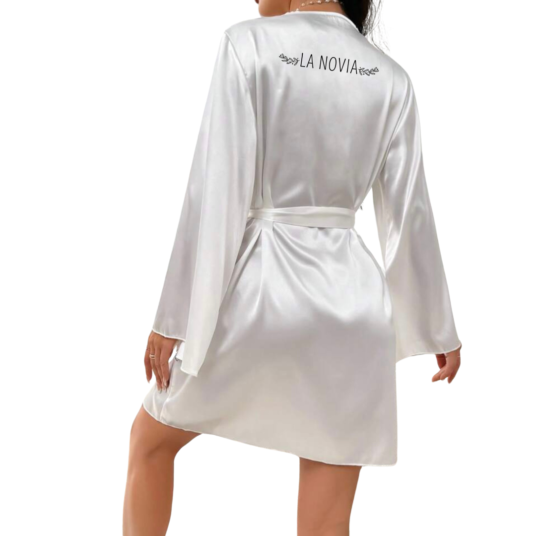 BATA DE NOVIA BLANCA PUNTILLA BASIC