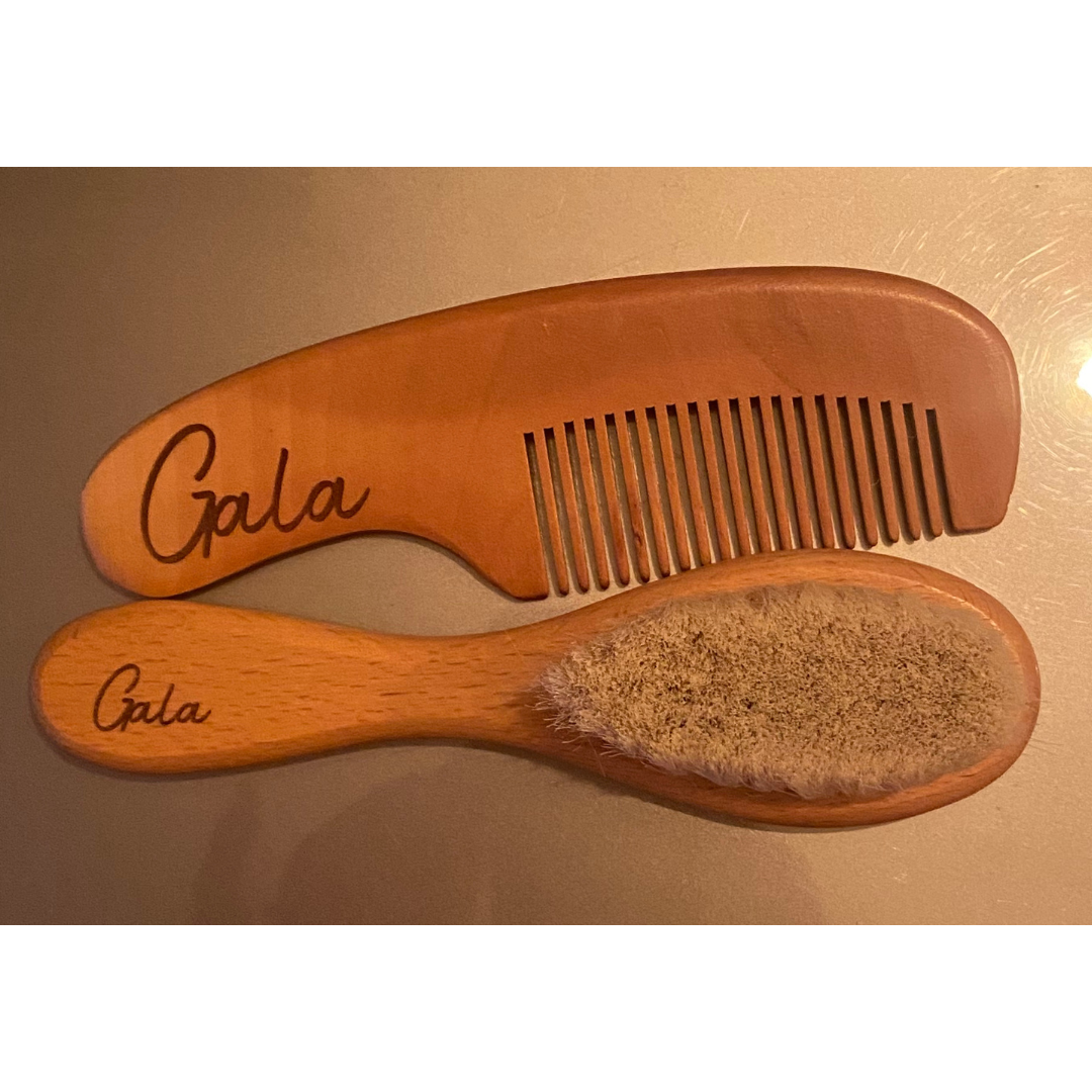 PACK CEPILLO Y PEINE DE BEBÉ PERSONALIZADO CON NOMBRE
