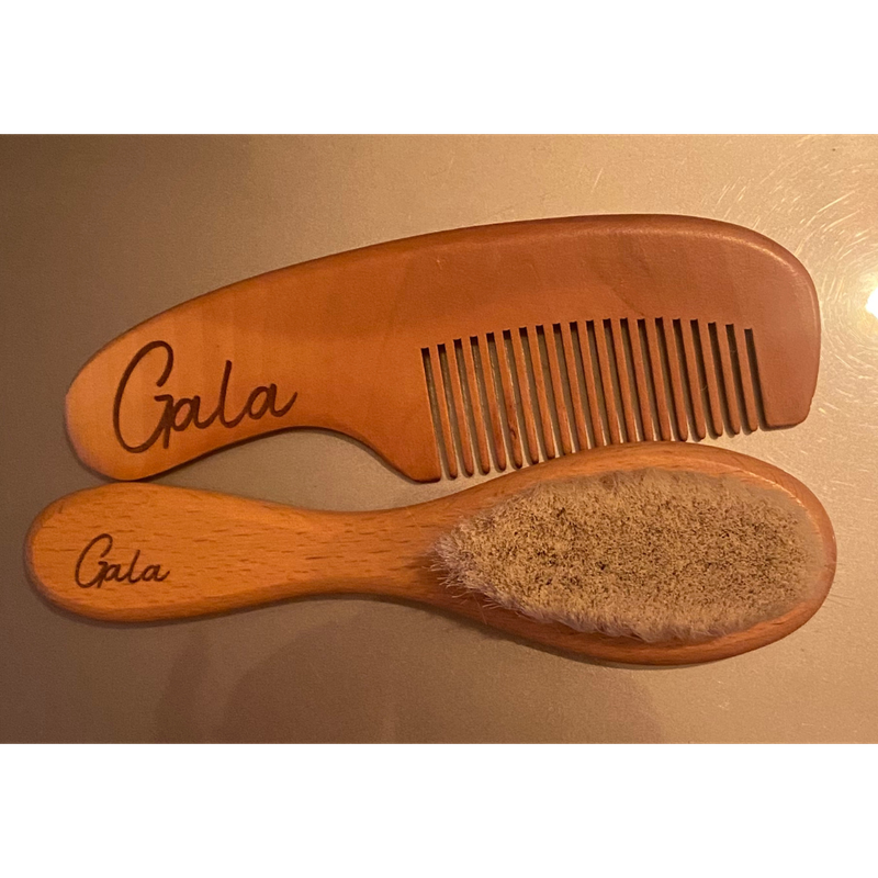 PACK CEPILLO Y PEINE DE BEBÉ PERSONALIZADO CON NOMBRE