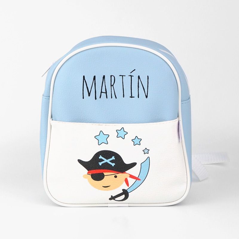 Mochila Guardería Personalizada Pirata Azul