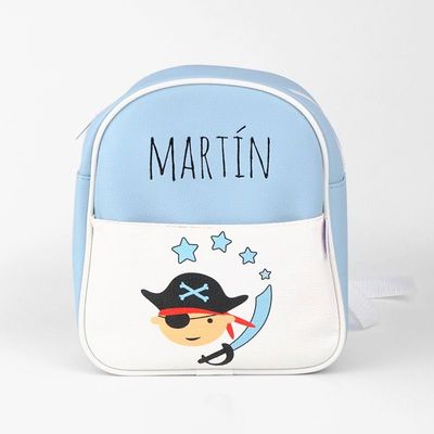 Mochila Guardería Personalizada Pirata Azul