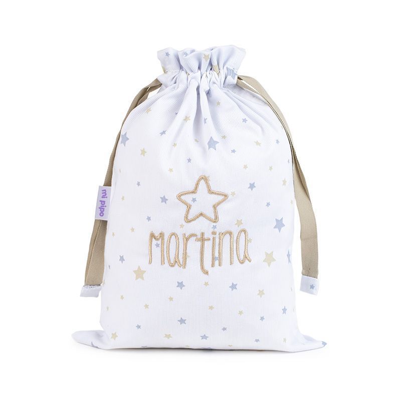 Bolsa de Ropa de Cambio Personalizada Estrellas Beige
