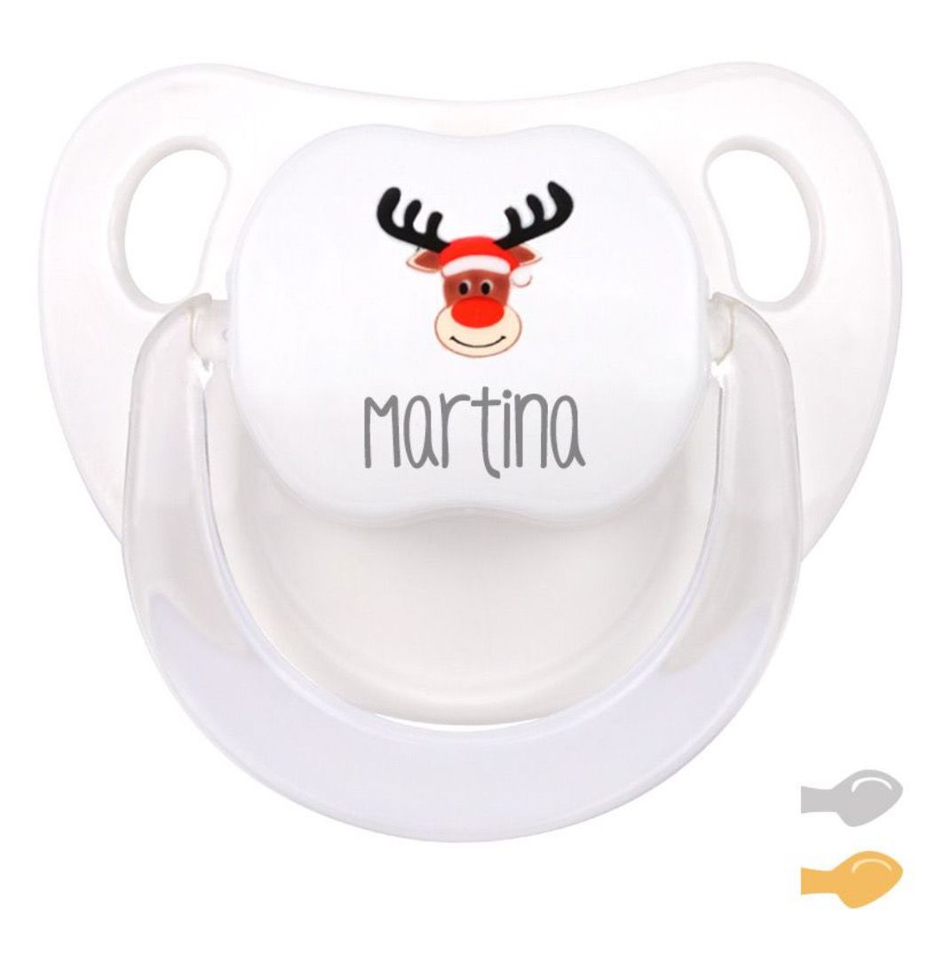 CHUPETE DE NAVIDAD PERSONALIZADO RENO CON GORRO
