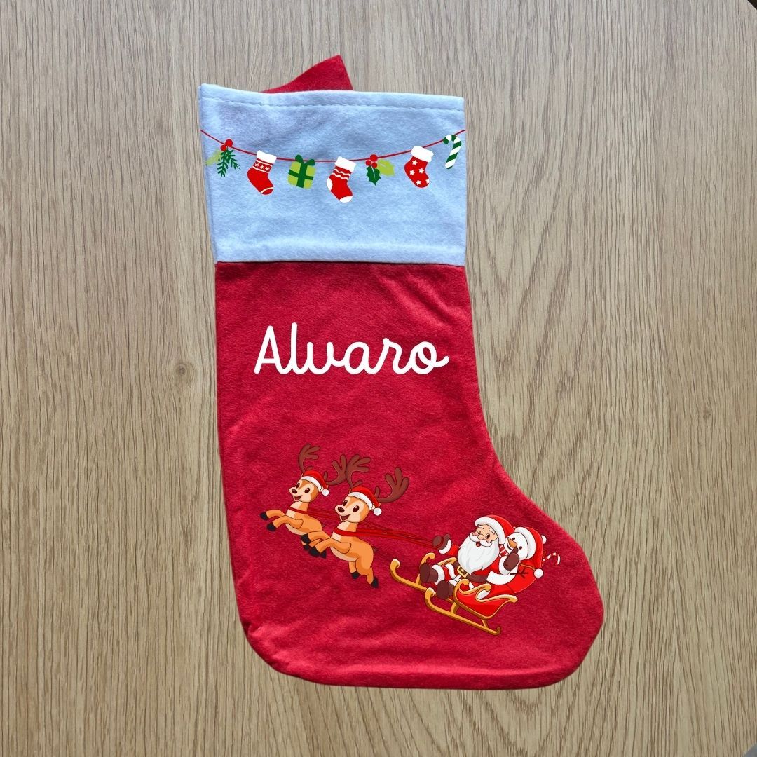 Calcetín Navideño Personalizado TRINEO