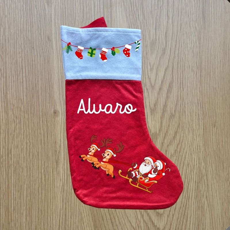 Calcetín Navideño Personalizado TRINEO
