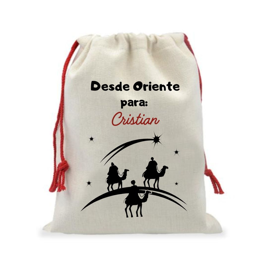 Saco de Navidad Personalizado desde Oriente CAMELLOS