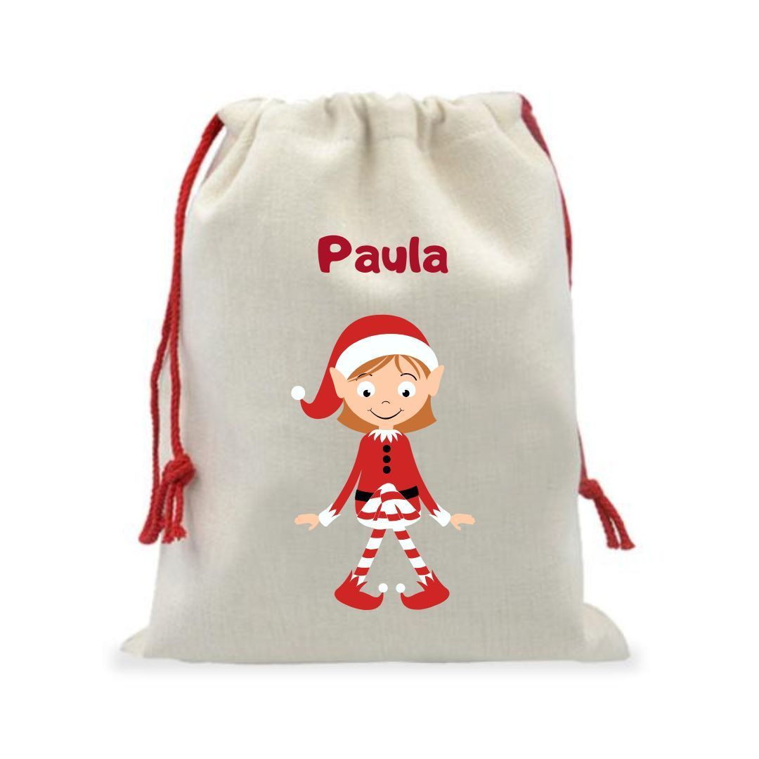 Saco de Navidad Personalizado elfo NIÑA