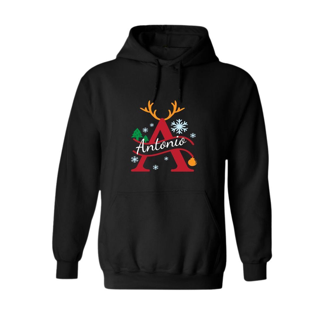 Sudadera Navideña Personalizada INICIAL+NOMBRE