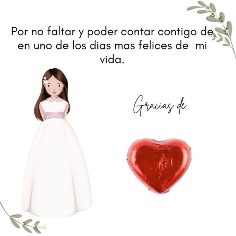 Tarjeta de agradecimiento comunión NIÑA