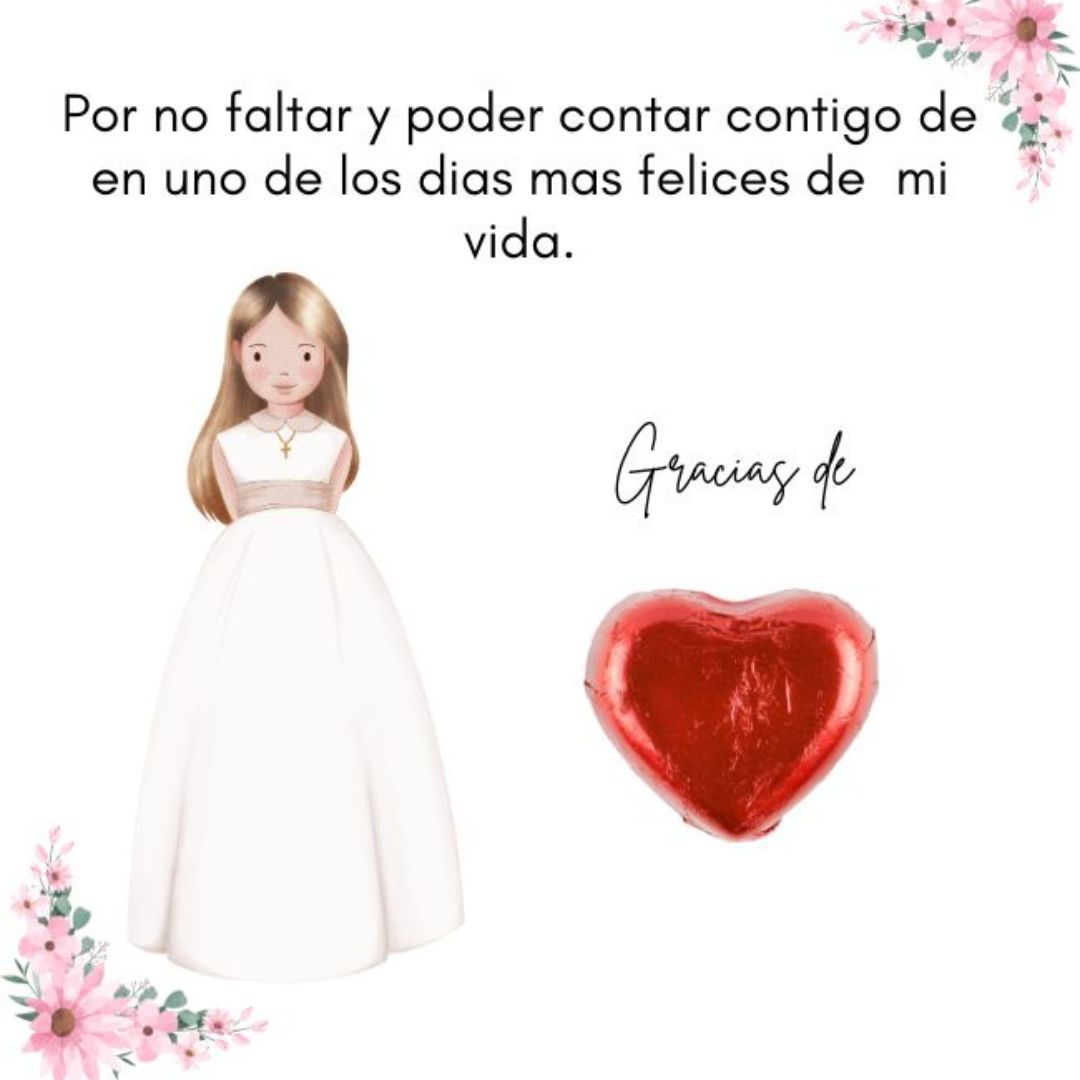 Tarjeta de agradecimiento floral NIÑA