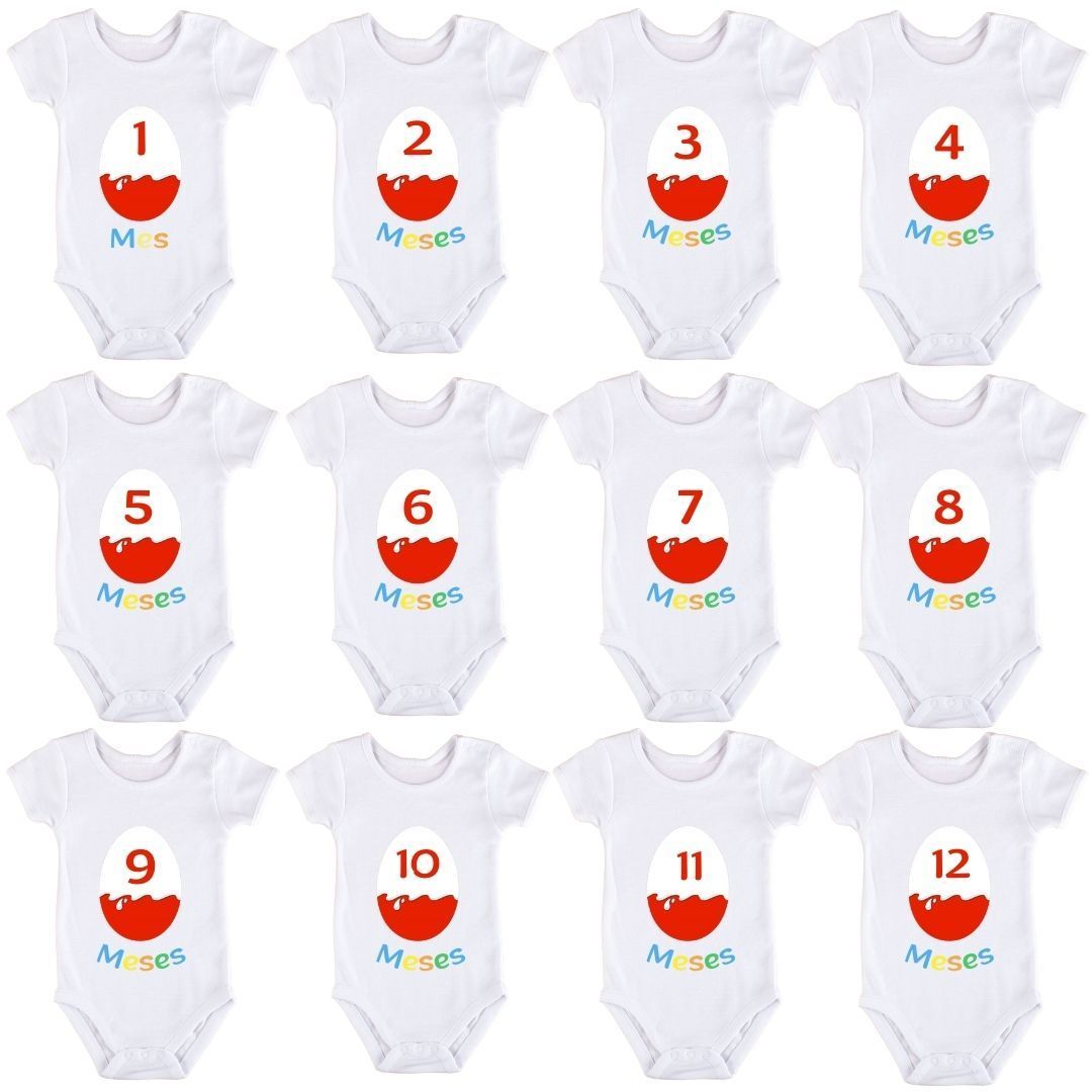 Juego completo de bodys cumple mes KINDER