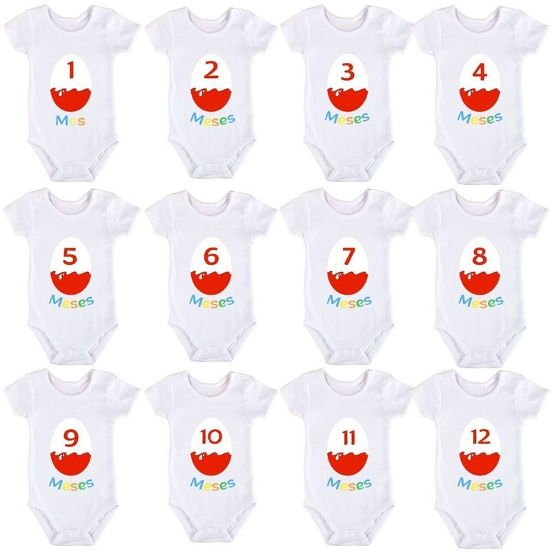 Juego completo de bodys cumple mes KINDER