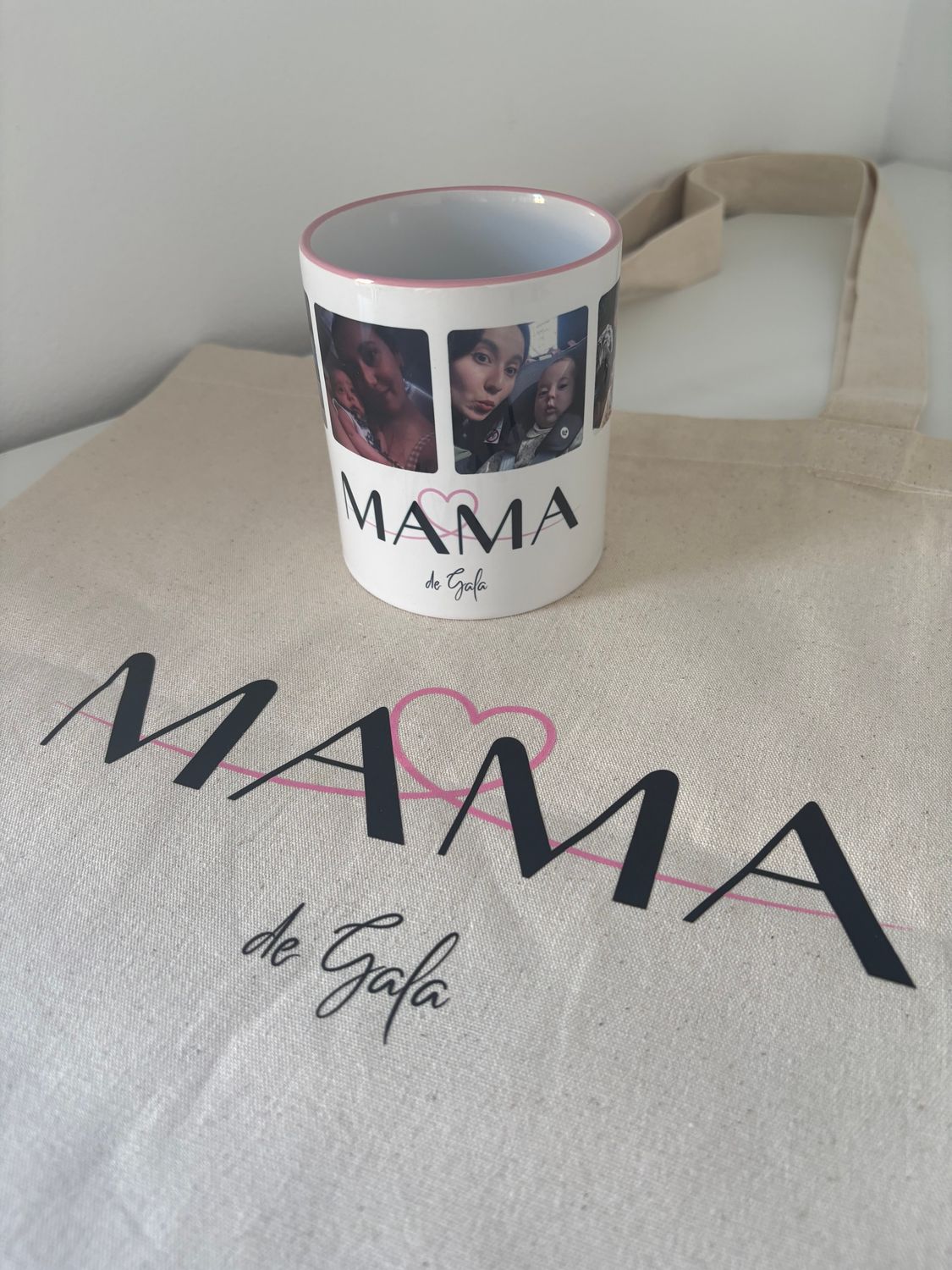 Set regalo DIA DE LA MADRE “tote bag y taza rosa”