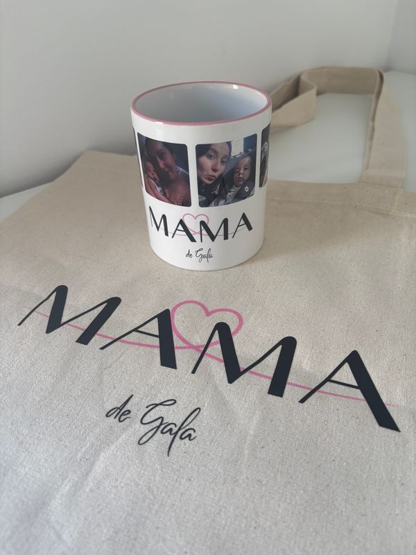 Set regalo DIA DE LA MADRE “tote bag y taza rosa”