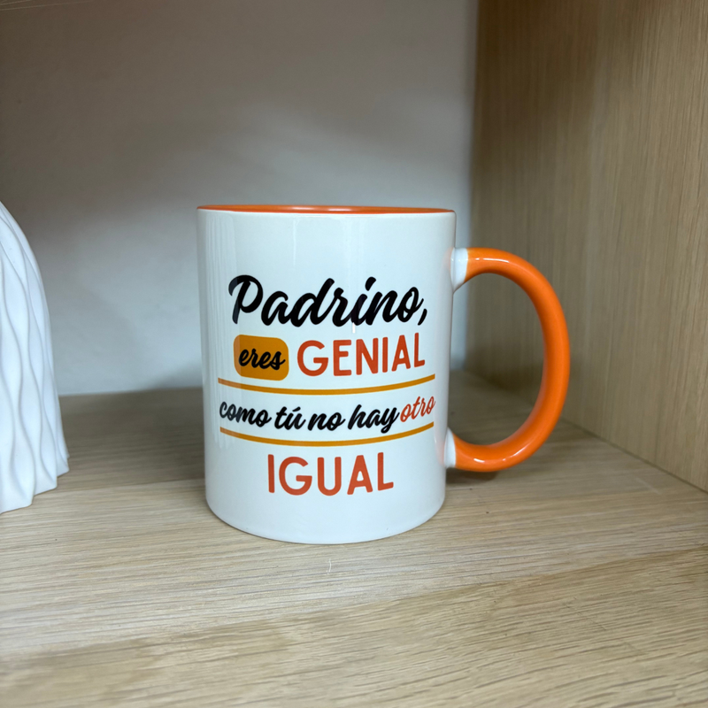 Taza PADRINO ERES GENIAL COMO TU NO HAY OTRO IGUAL