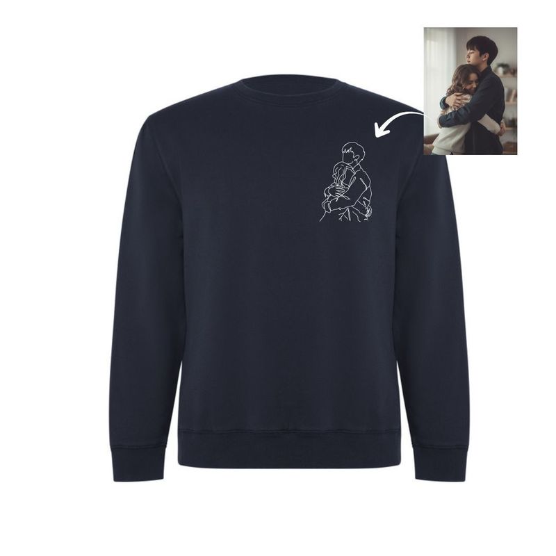 SUDADERA BORDADA ILUSTRACIÓN LINEAL