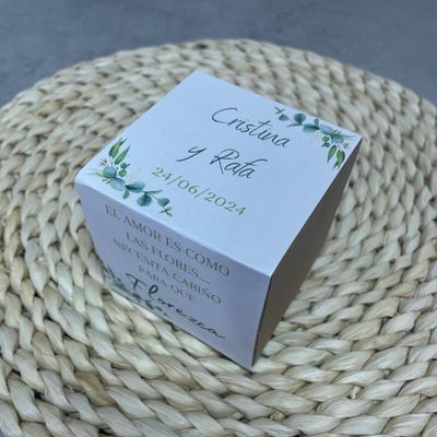 MACETA DETALLE DE BODA HOJAS